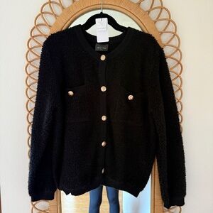 Line & Dot Khloe Boucle Cardigan, Large